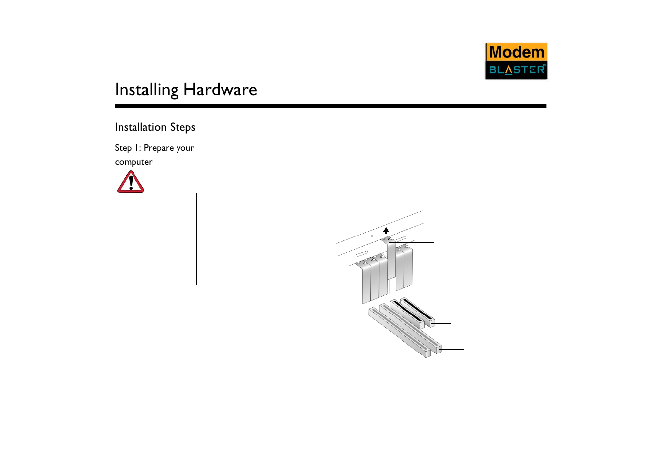 Installation steps, Step 1: prepare your computer, Installing hardware | Installation steps -2, Step 1: prepare your computer -2 | CREATIVE Modem Blaster V.92 PCI DI5732 User Manual | Page 16 / 46