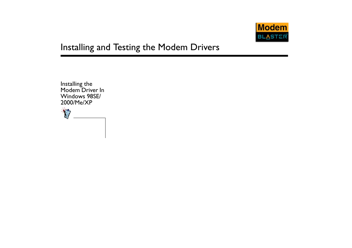 Installing and testing the modem drivers | CREATIVE Modem Blaster V.92 PCI DI5732 User Manual | Page 21 / 46