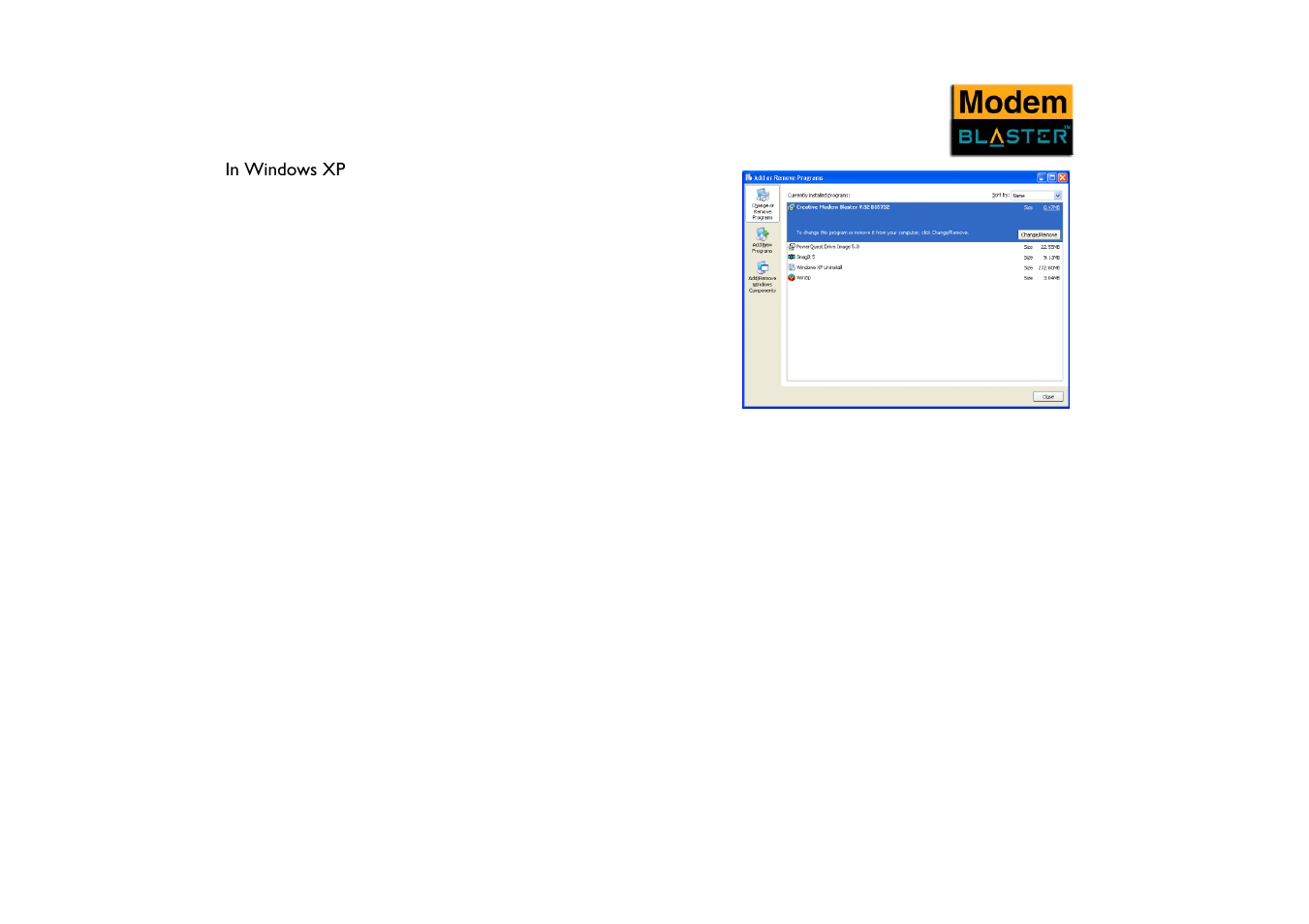 In windows xp, In windows xp -4 | CREATIVE Modem Blaster V.92 PCI DI5732 User Manual | Page 28 / 46