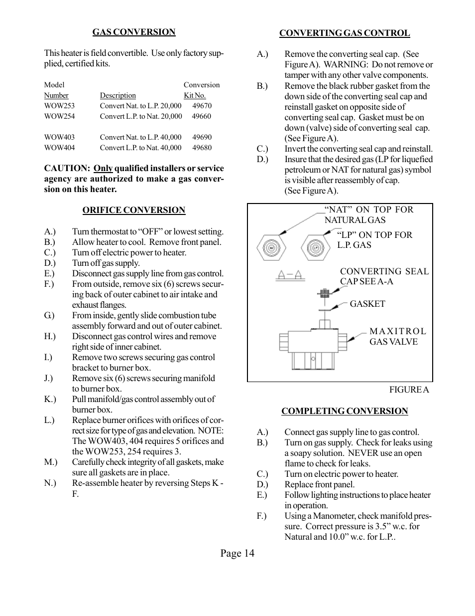 Page 14 | Louisville Tin and Stove WOW254 User Manual | Page 14 / 29