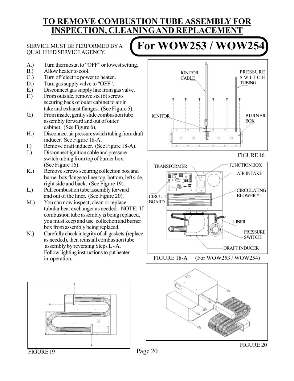 Louisville Tin and Stove WOW254 User Manual | Page 20 / 29