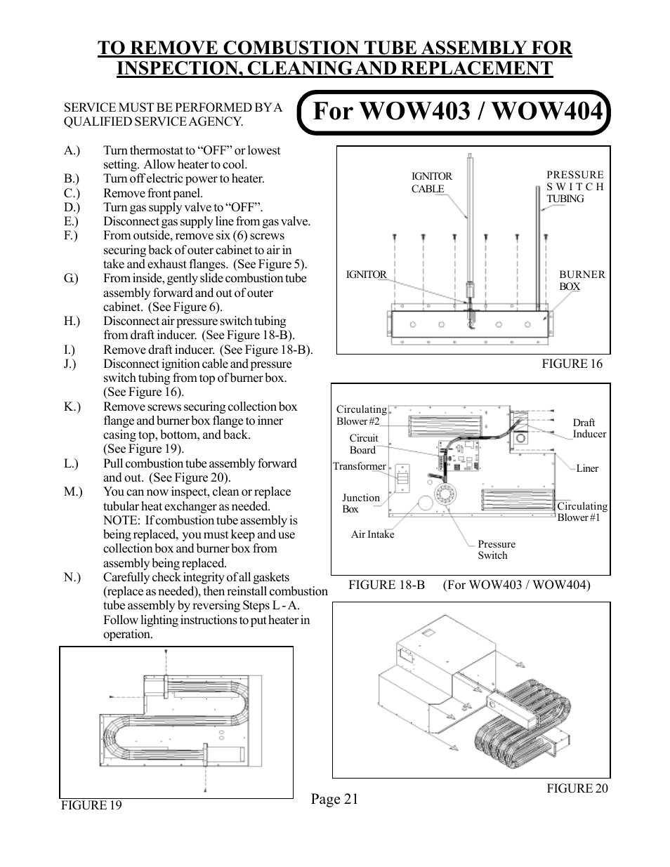 Louisville Tin and Stove WOW254 User Manual | Page 21 / 29