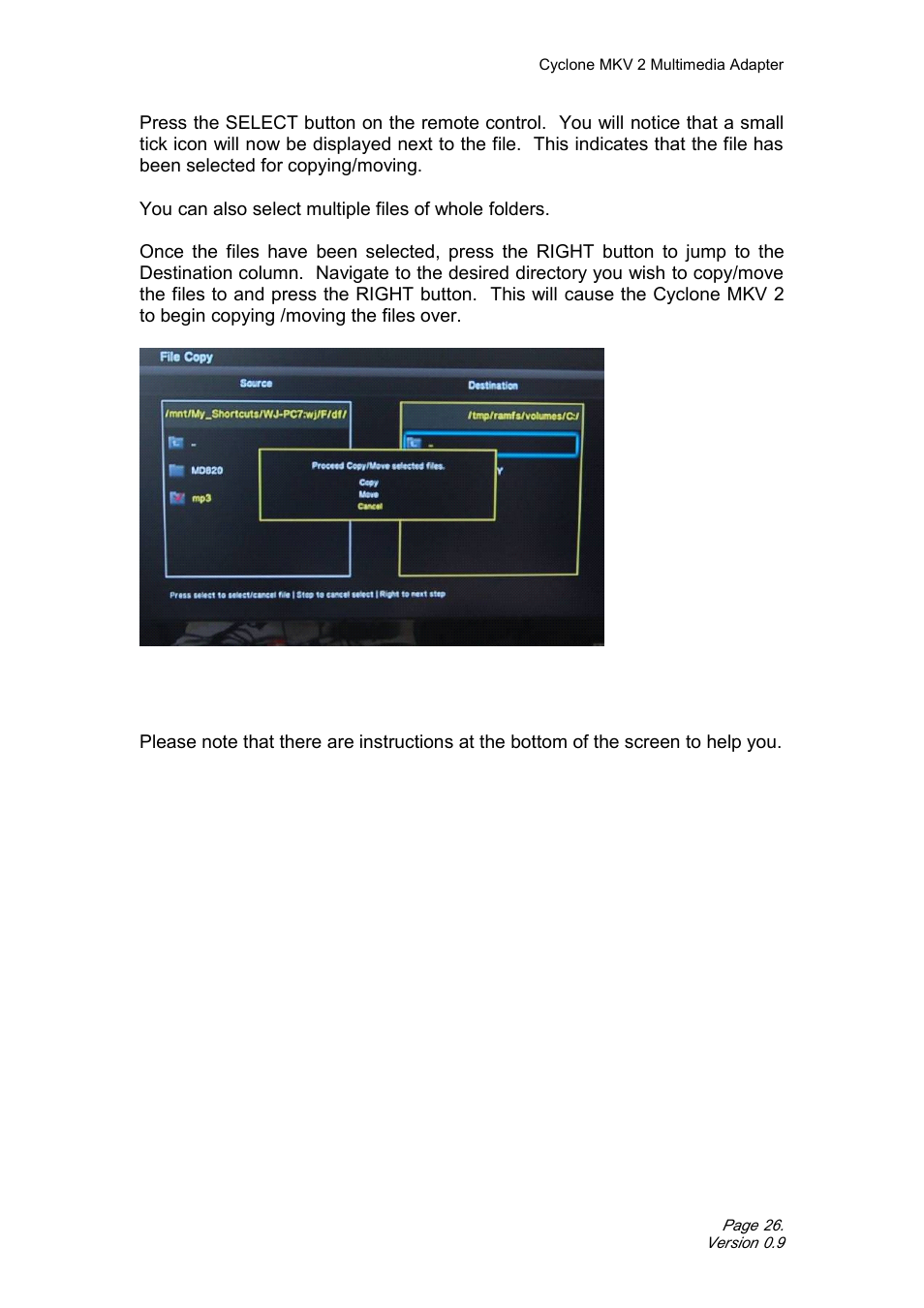 CyClone MKV 1080P User Manual | Page 26 / 44
