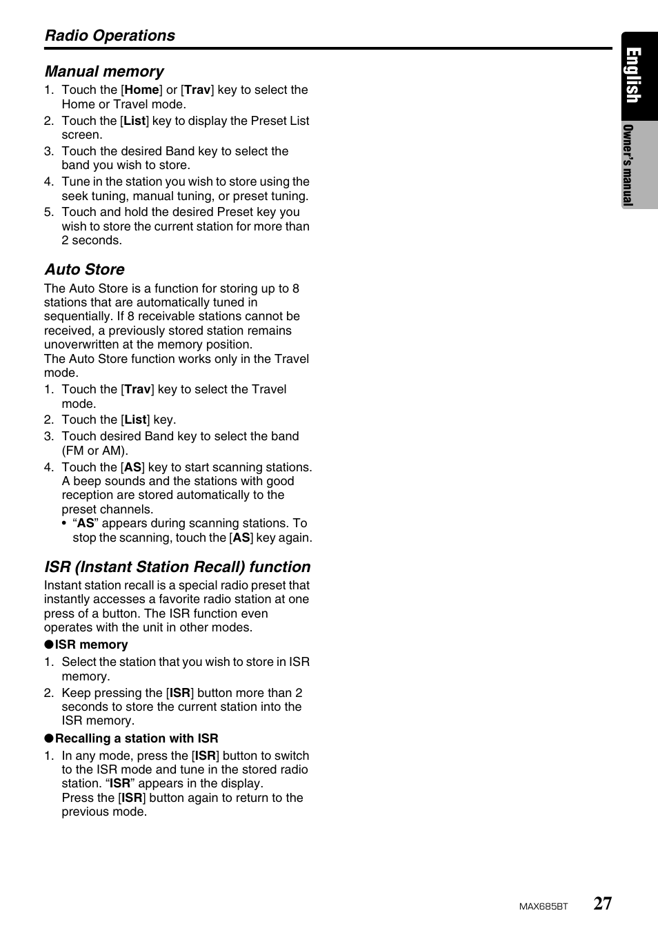 English | Clarion MAX685BT User Manual | Page 29 / 83