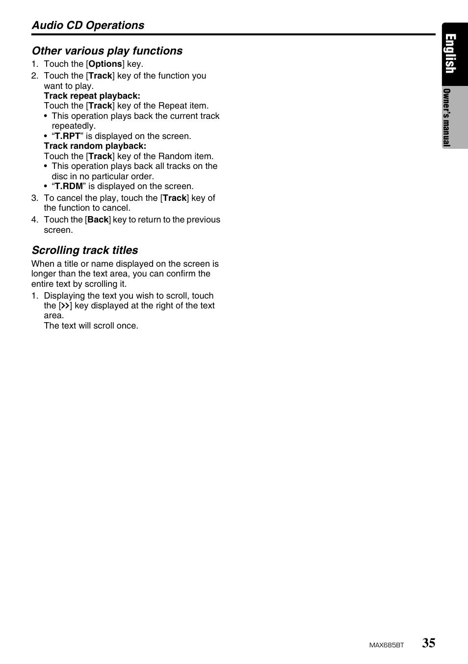 English | Clarion MAX685BT User Manual | Page 37 / 83