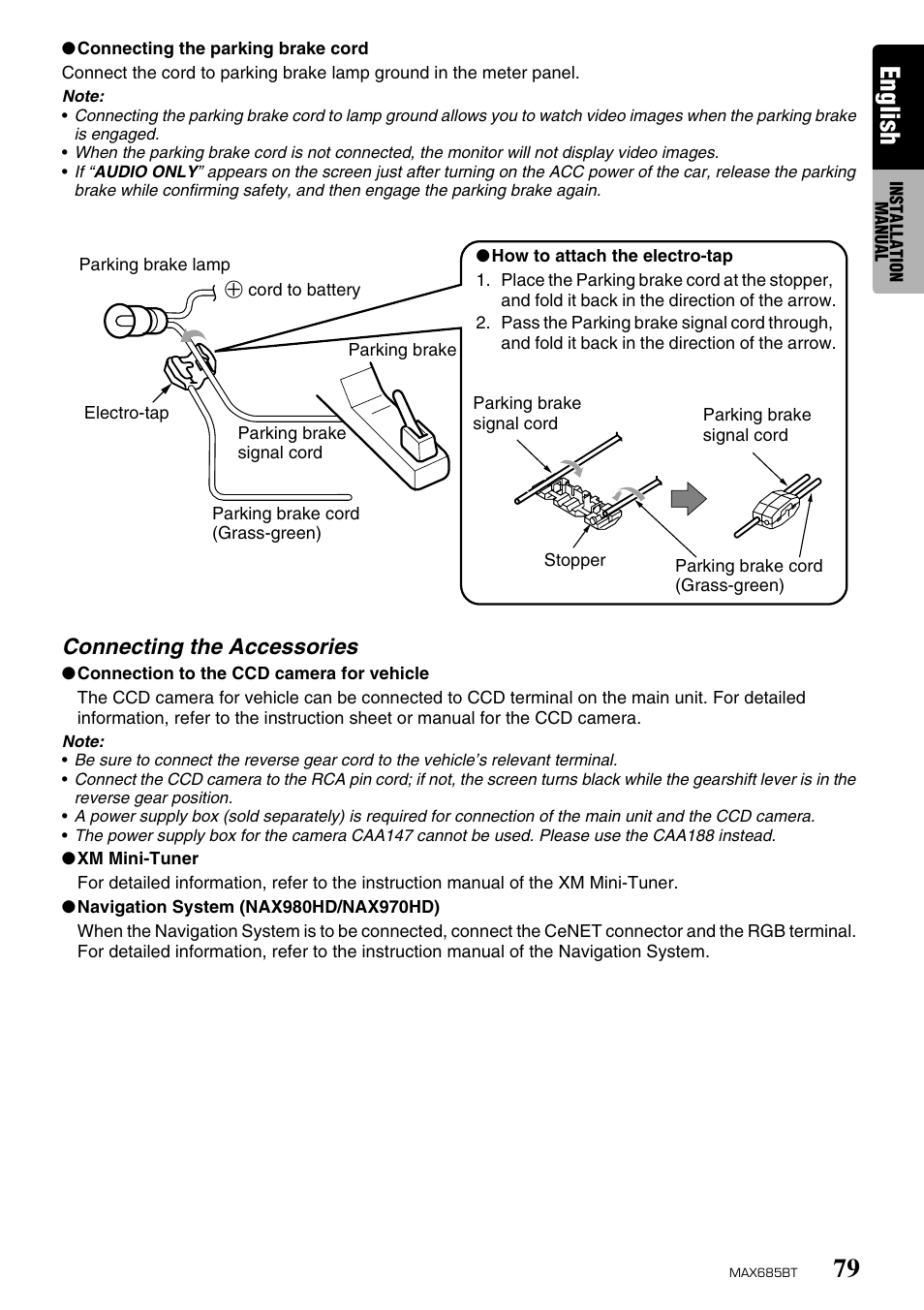 English, Connecting the accessories | Clarion MAX685BT User Manual | Page 81 / 83