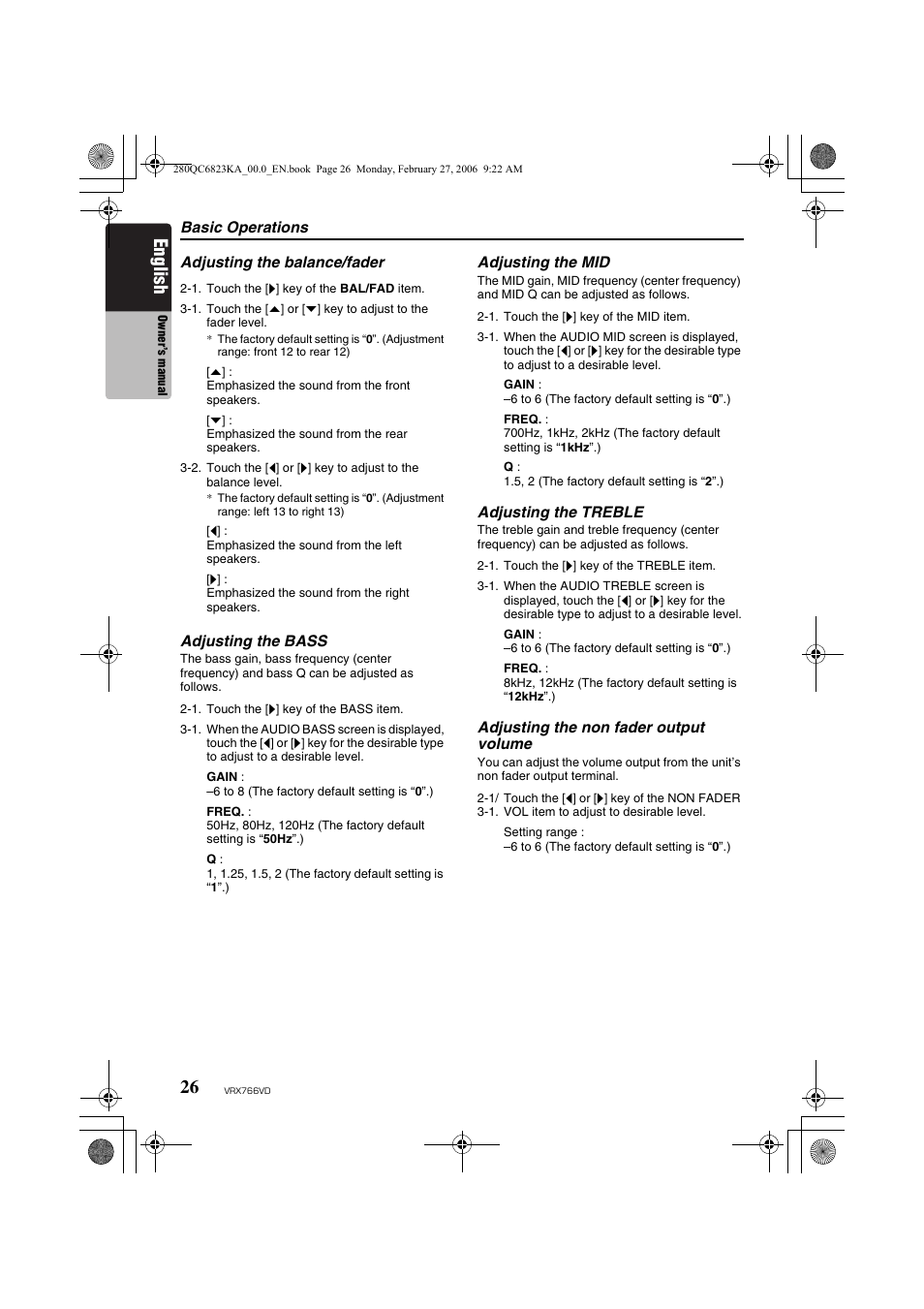 English | Clarion VRX766VD User Manual | Page 26 / 76