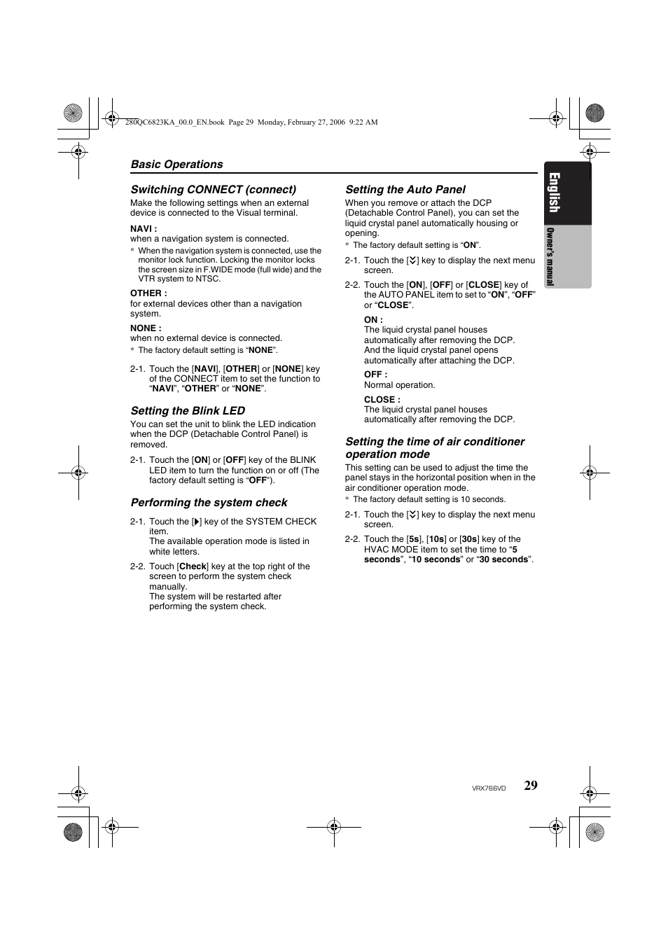 English | Clarion VRX766VD User Manual | Page 29 / 76