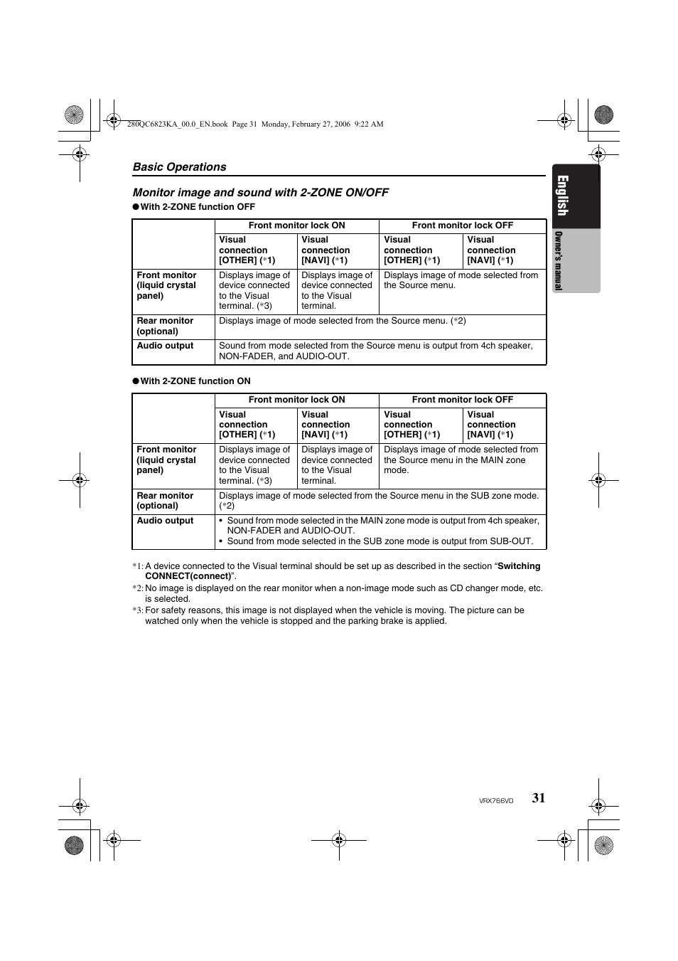 English | Clarion VRX766VD User Manual | Page 31 / 76