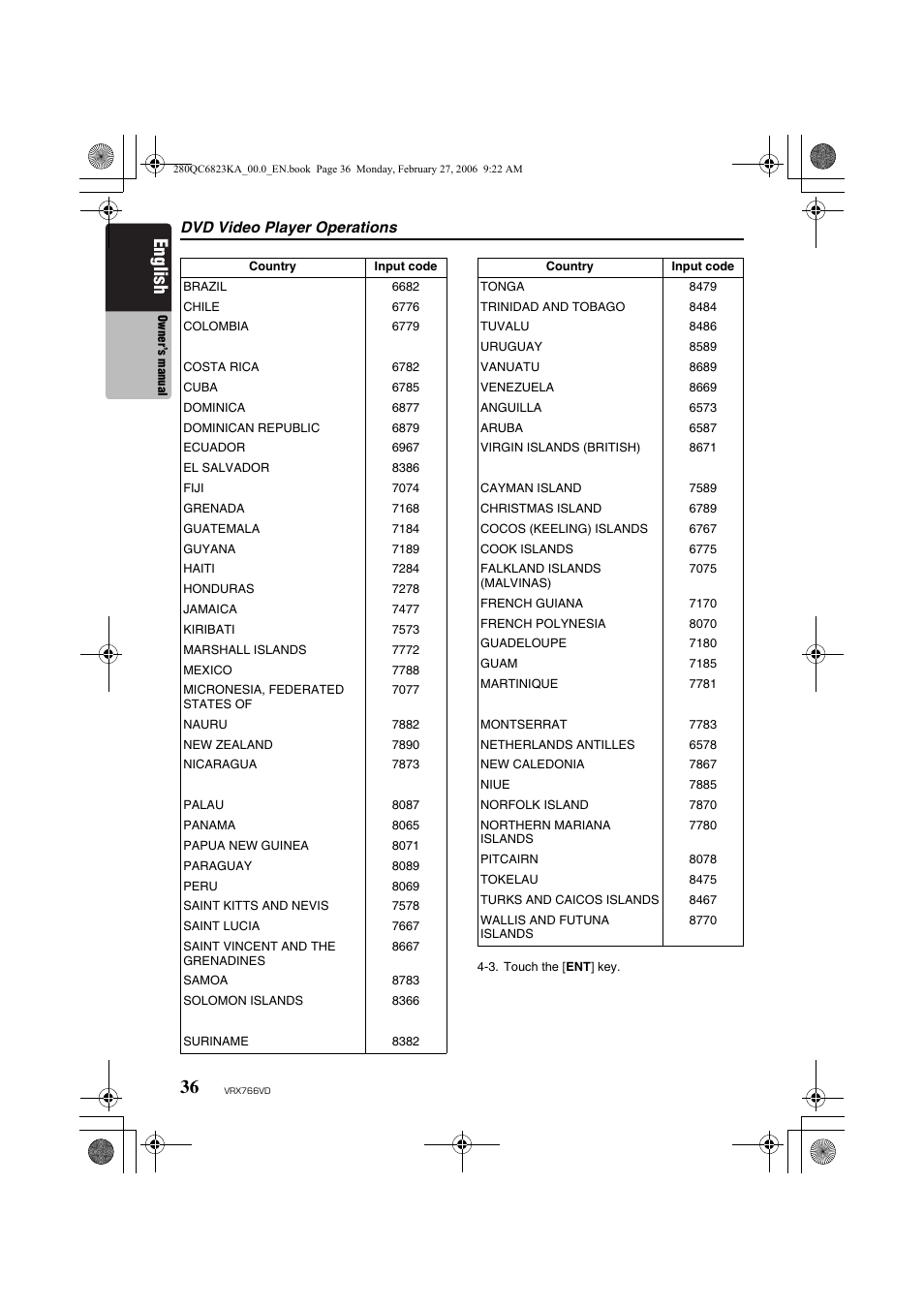 English | Clarion VRX766VD User Manual | Page 36 / 76