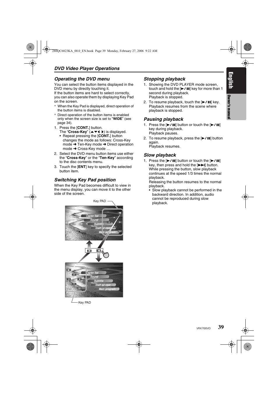 English | Clarion VRX766VD User Manual | Page 39 / 76