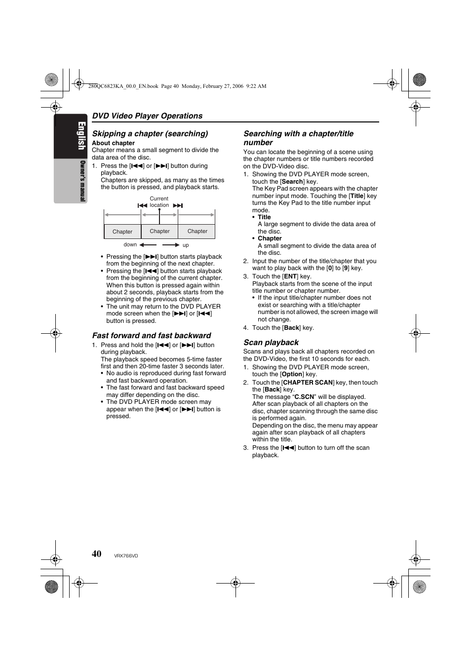 English | Clarion VRX766VD User Manual | Page 40 / 76