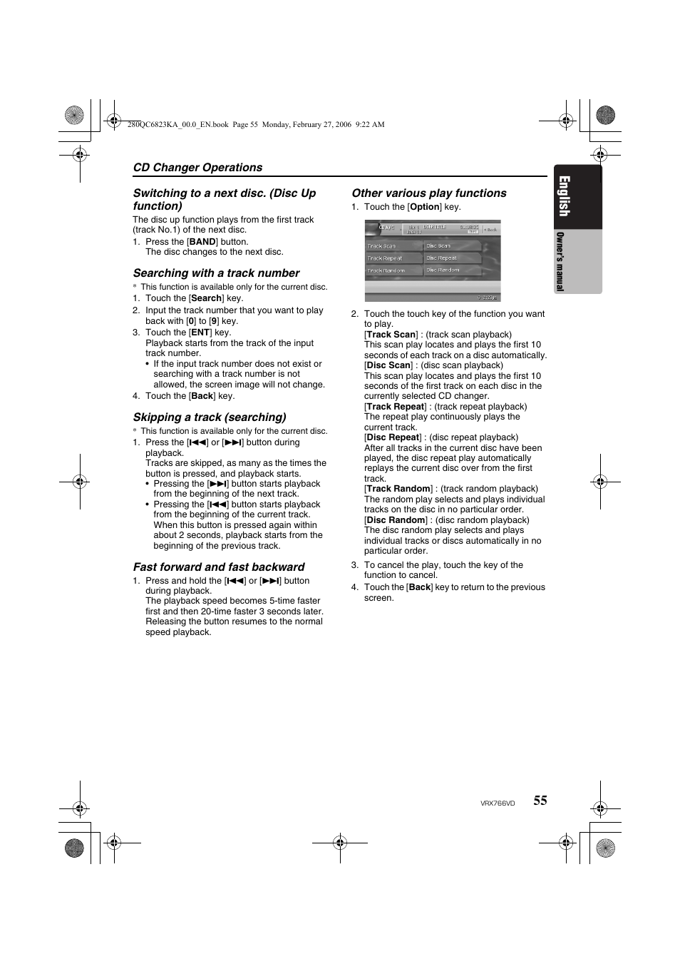 English | Clarion VRX766VD User Manual | Page 55 / 76