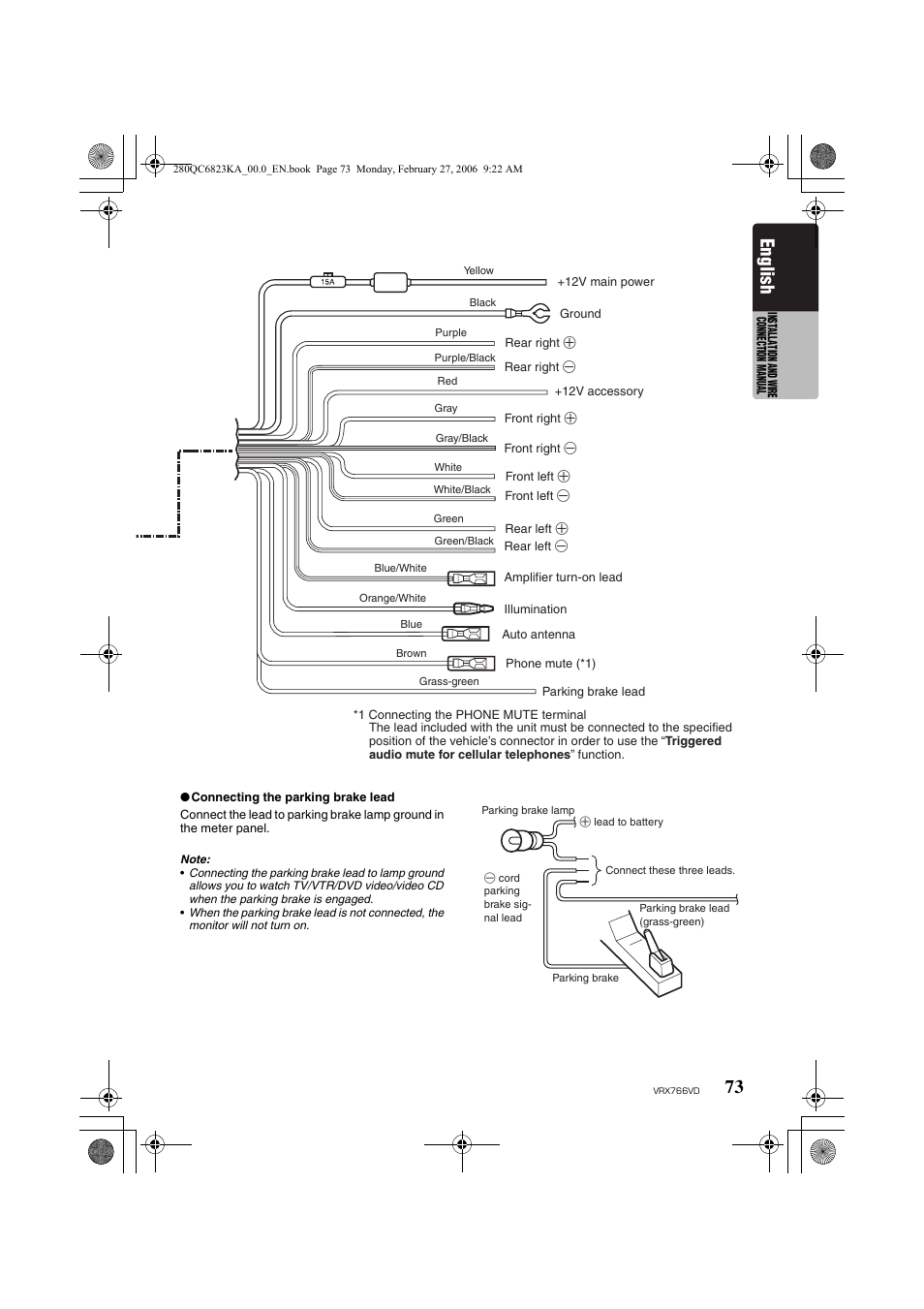 English | Clarion VRX766VD User Manual | Page 73 / 76