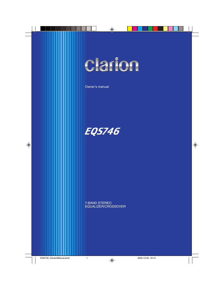 Clarion EQS746 User Manual | 16 pages