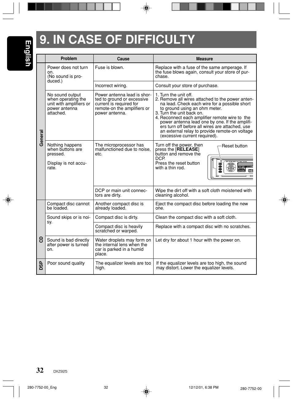 English | Clarion DXZ925 User Manual | Page 28 / 30