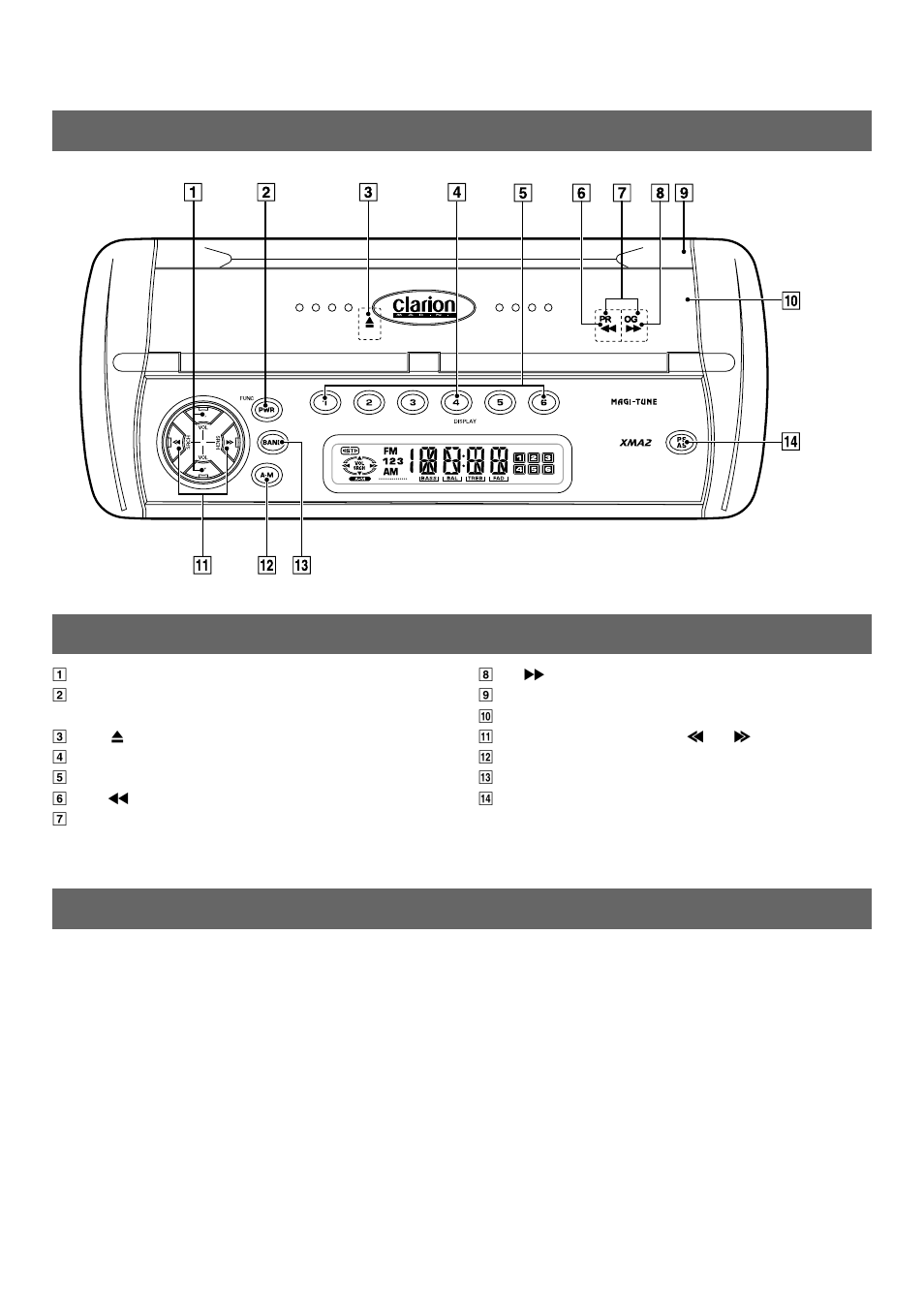 Controls 4.button terminology, Cassette precautions and care | Clarion XMA2 User Manual | Page 3 / 12