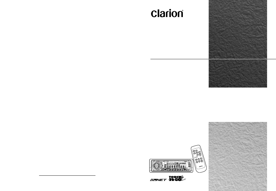 Clarion RAX650Dz User Manual | 20 pages