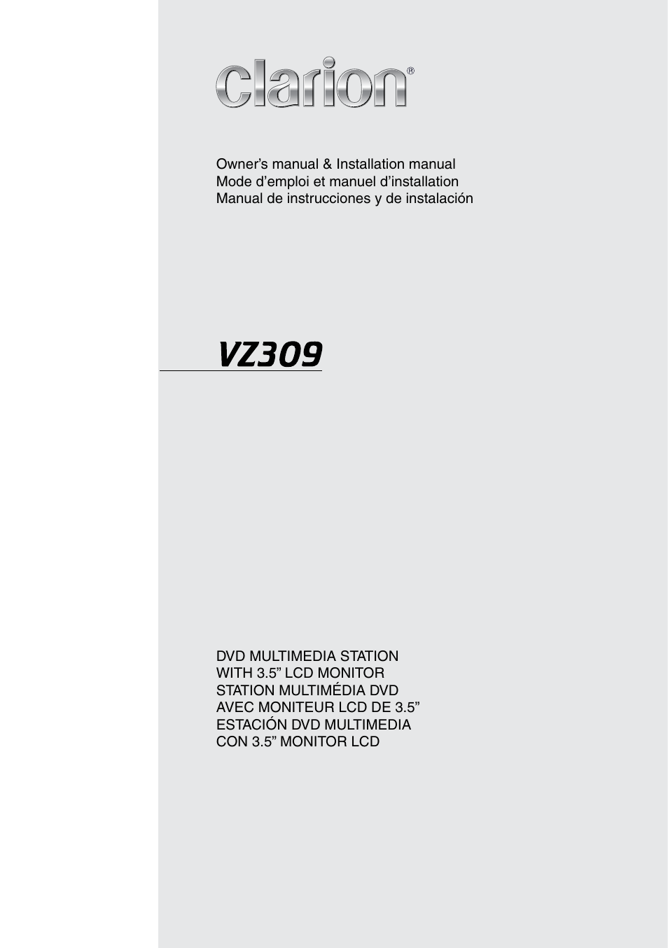 Clarion VZ309 User Manual | 36 pages