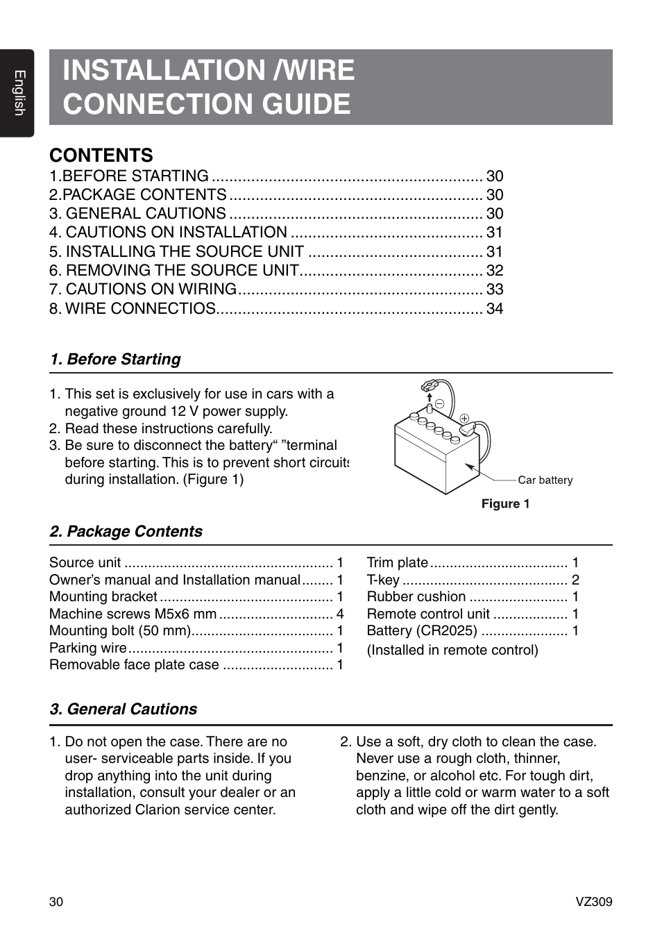 Clarion VZ309 User Manual | Page 30 / 36