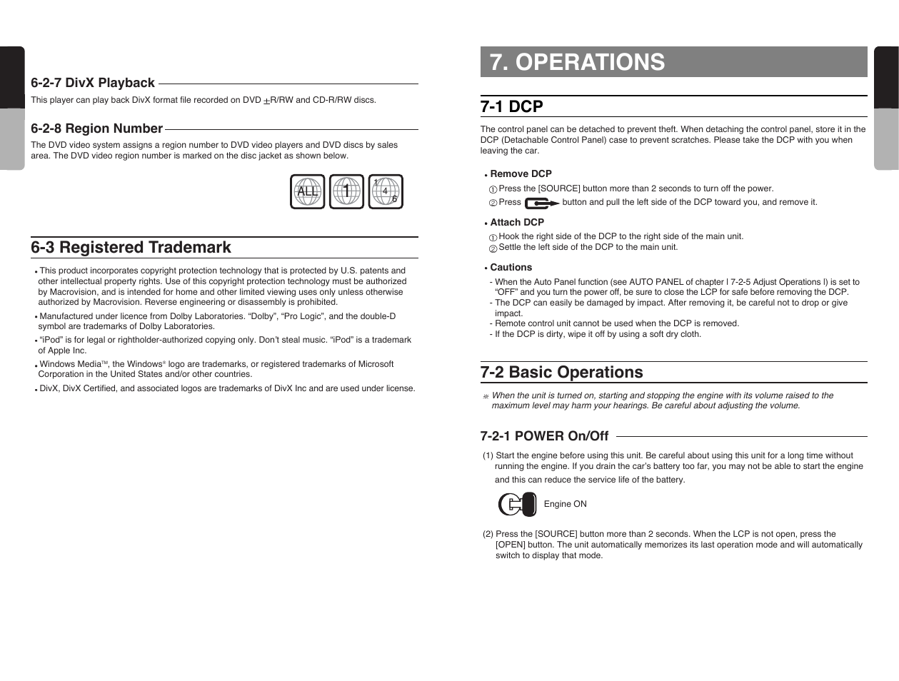 Operations, 1 dcp, 2 basic operations | 3 registered trademark, 28 english, 27 english | Clarion VRX585USB User Manual | Page 26 / 66