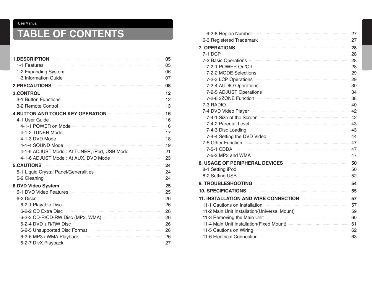 Clarion VRX585USB User Manual | Page 3 / 66