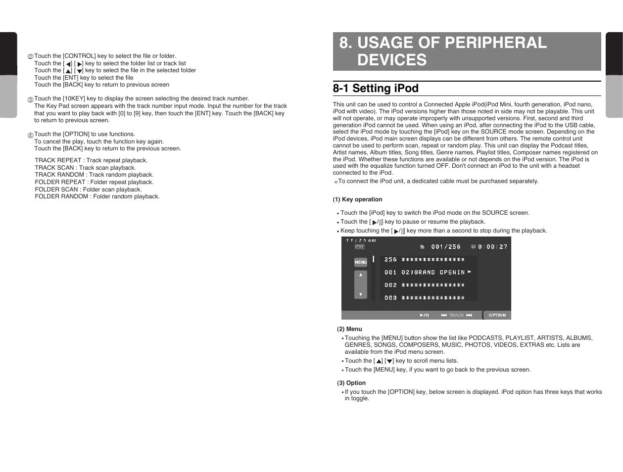 Usage of peripheral devices, 1 setting ipod, 50 english | 49 english | Clarion VRX585USB User Manual | Page 48 / 66