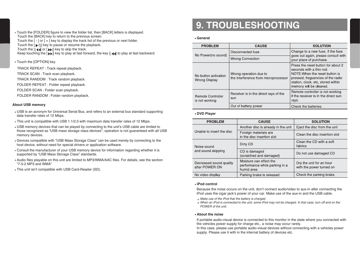 Troubleshooting, 54 english, 53 english | Clarion VRX585USB User Manual | Page 52 / 66