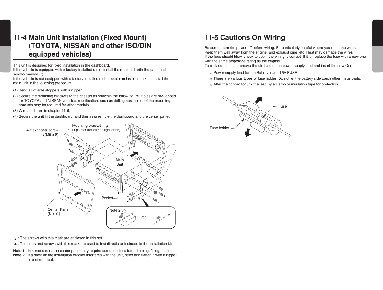 5 cautions on wiring, 62 english, 61 english | Clarion VRX585USB User Manual | Page 61 / 66