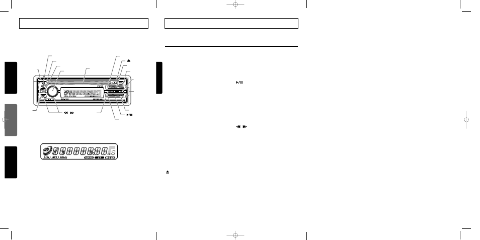 Controls / commandes / controles, Button terminology, Names of the buttons and their functions | English, English français español | Clarion DB235 User Manual | Page 2 / 14