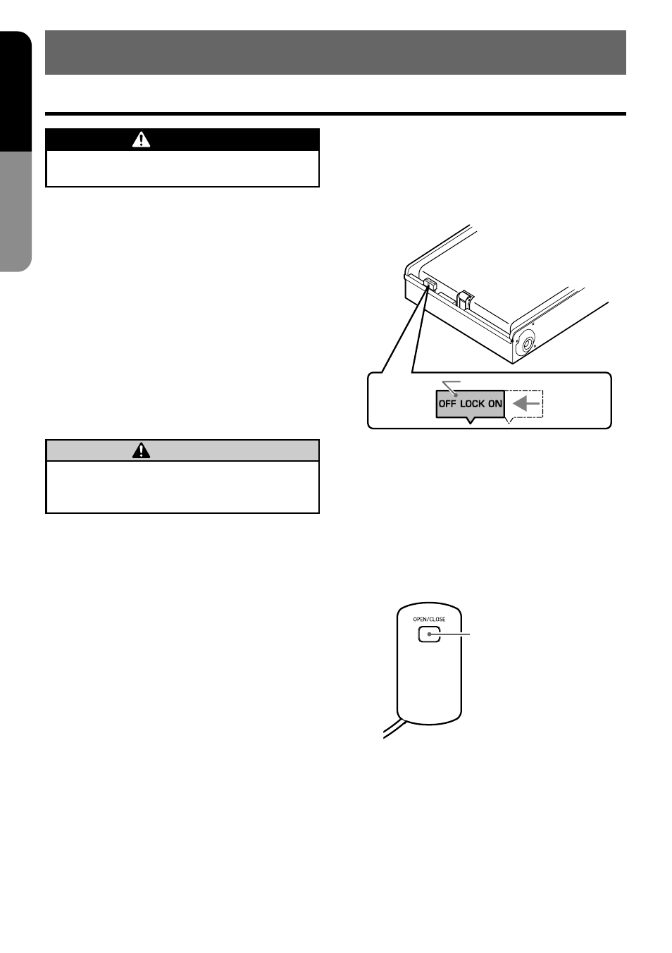 Operations, Starting up and retracting the lcd panel, English | Warning, Caution | Clarion VMA7483 User Manual | Page 12 / 19