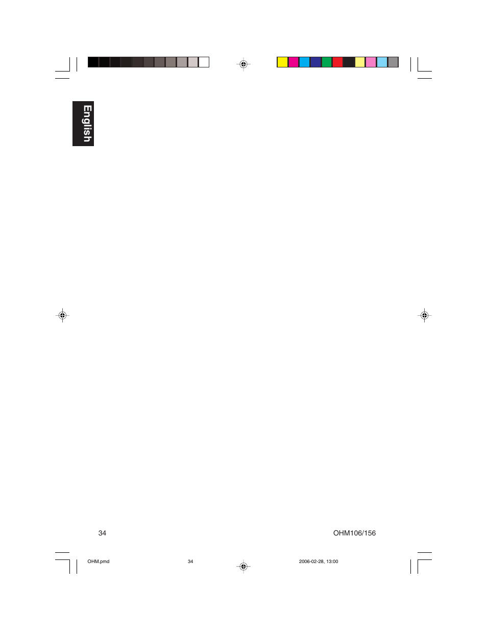 English | Clarion OHM156 User Manual | Page 34 / 36