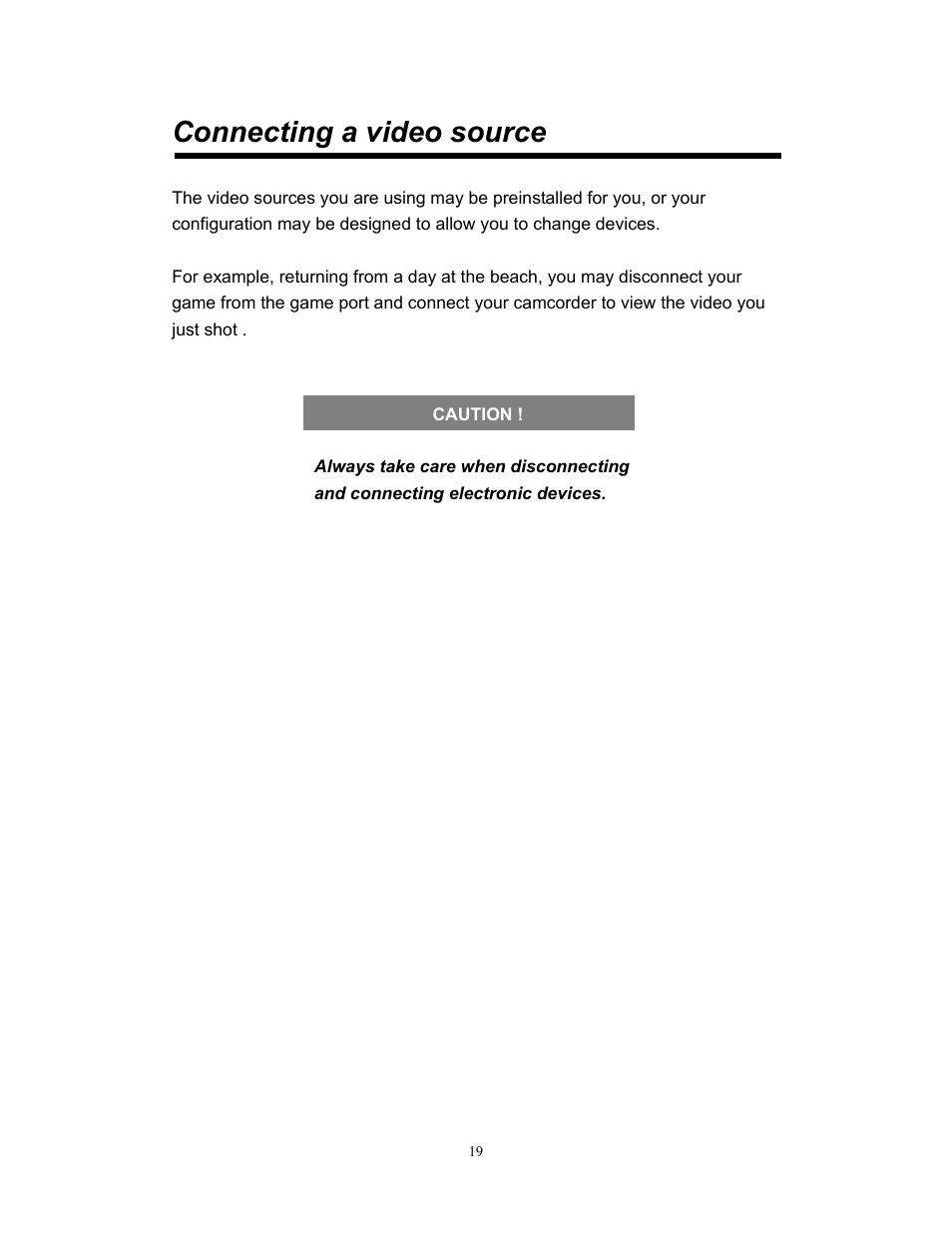 Connecting a video source | Clarion VMA773 User Manual | Page 19 / 33