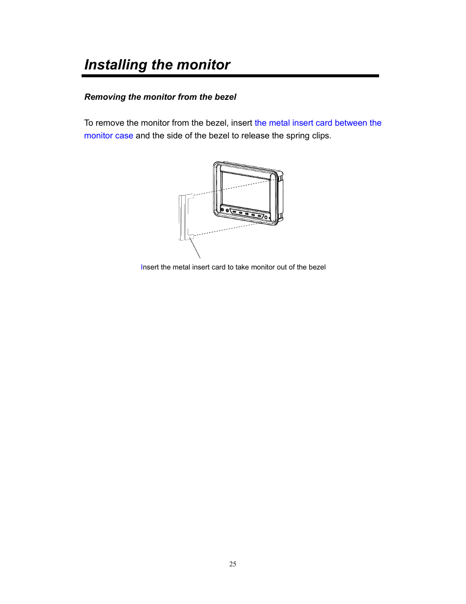 Installing the monitor | Clarion VMA773 User Manual | Page 25 / 33