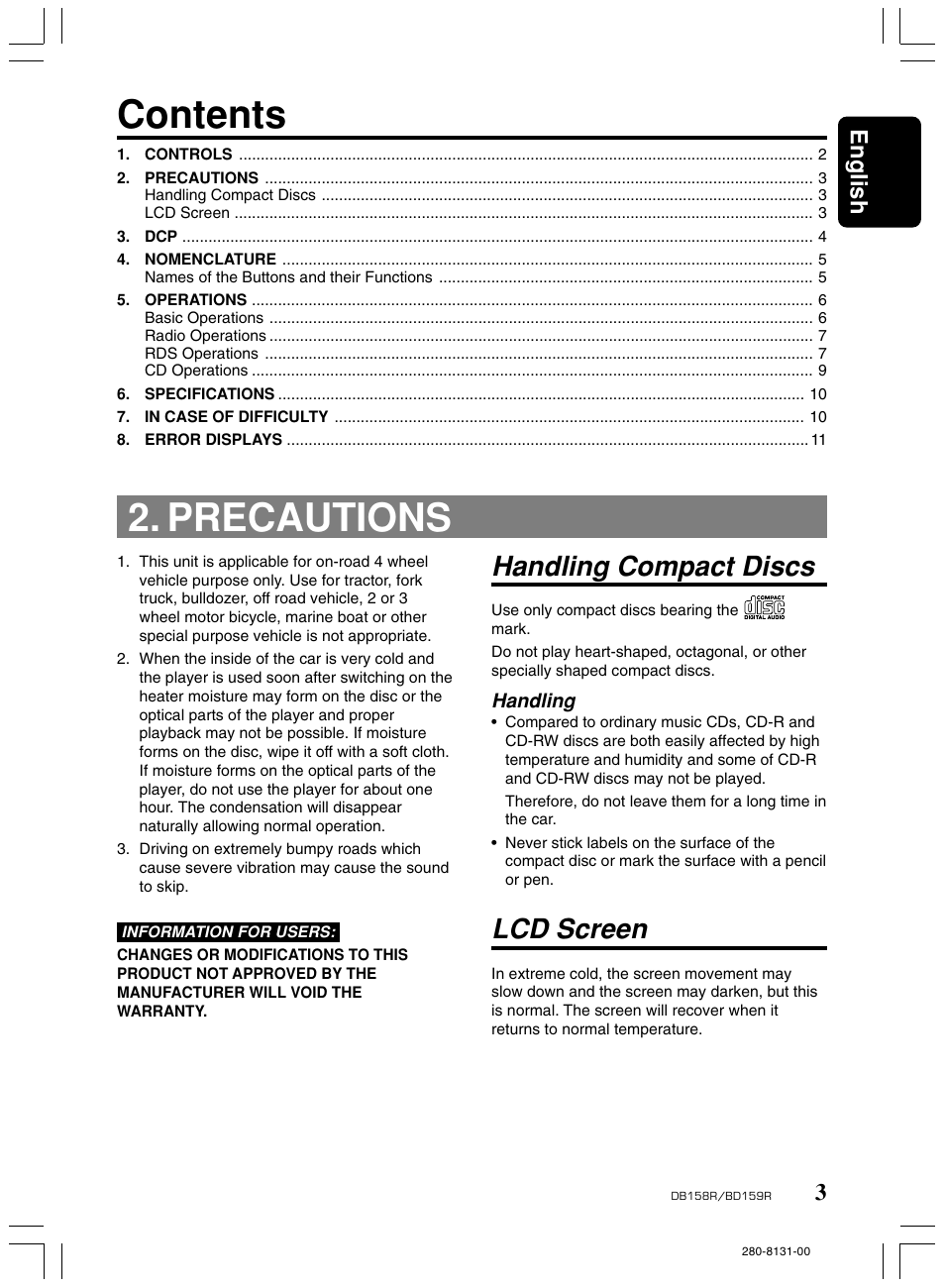 Clarion BD159RG User Manual | Page 3 / 12