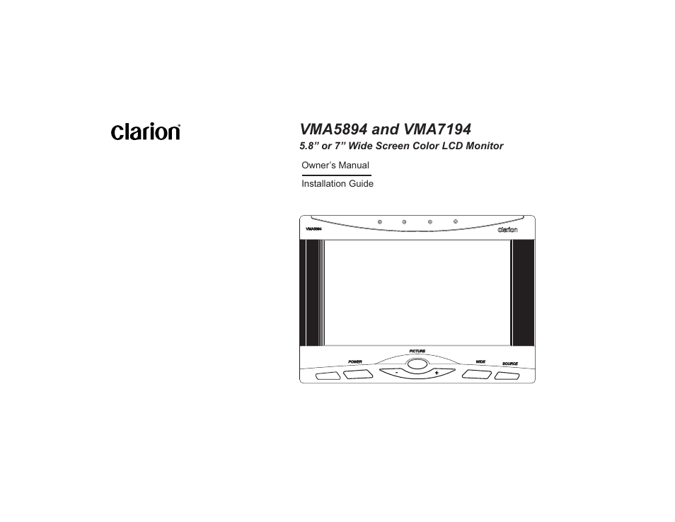 Clarion VMA5894 User Manual | 23 pages