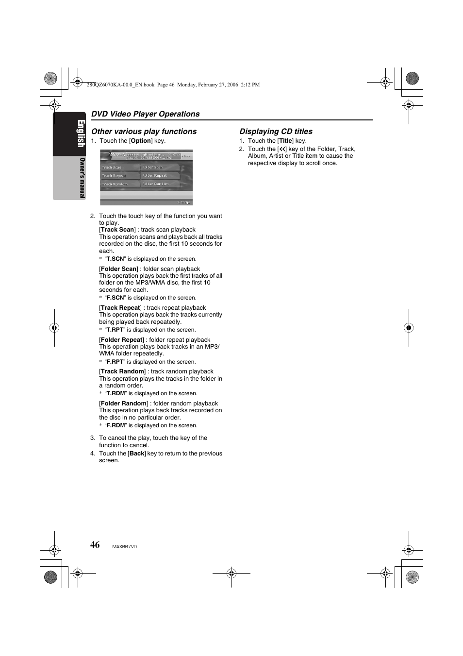 English | Clarion MAX667VD User Manual | Page 46 / 75