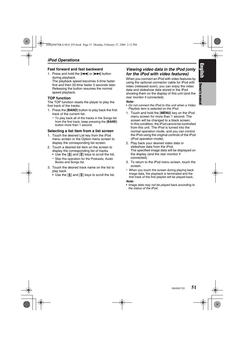 English | Clarion MAX667VD User Manual | Page 51 / 75