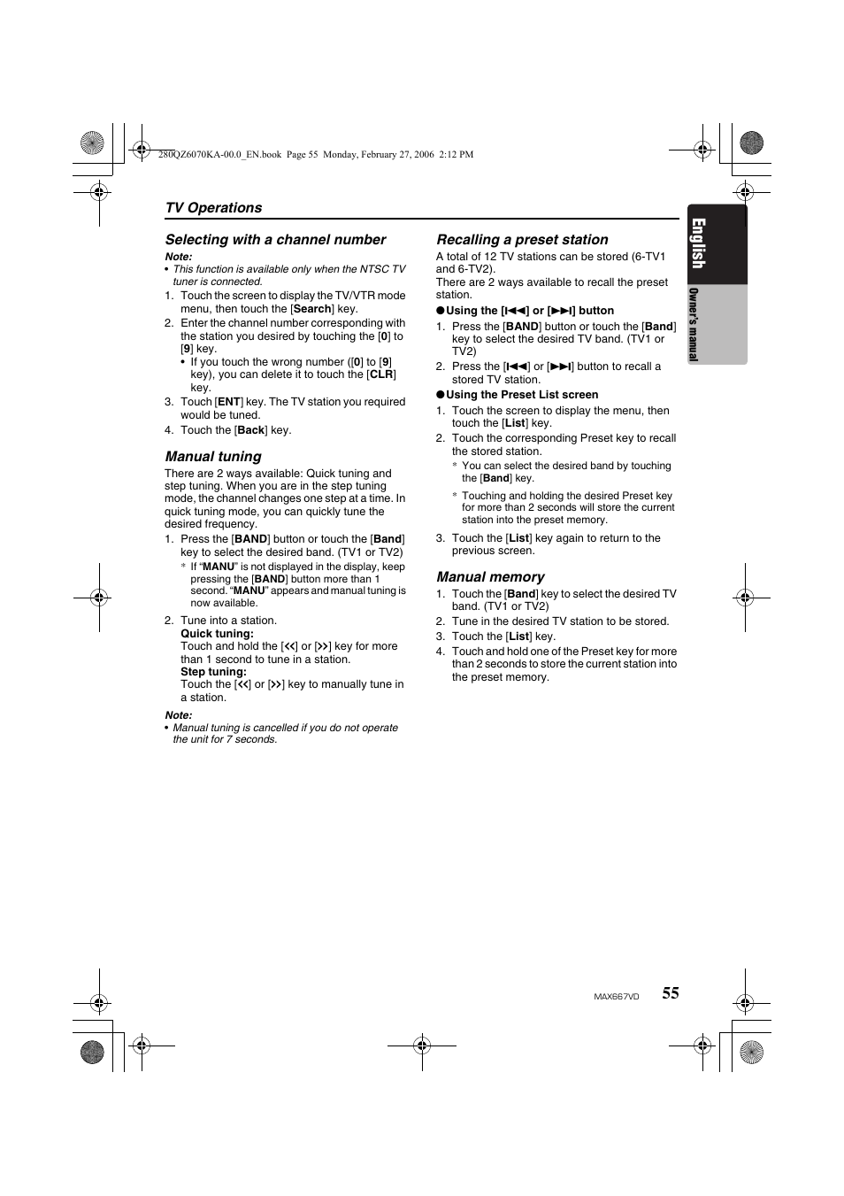 English | Clarion MAX667VD User Manual | Page 55 / 75