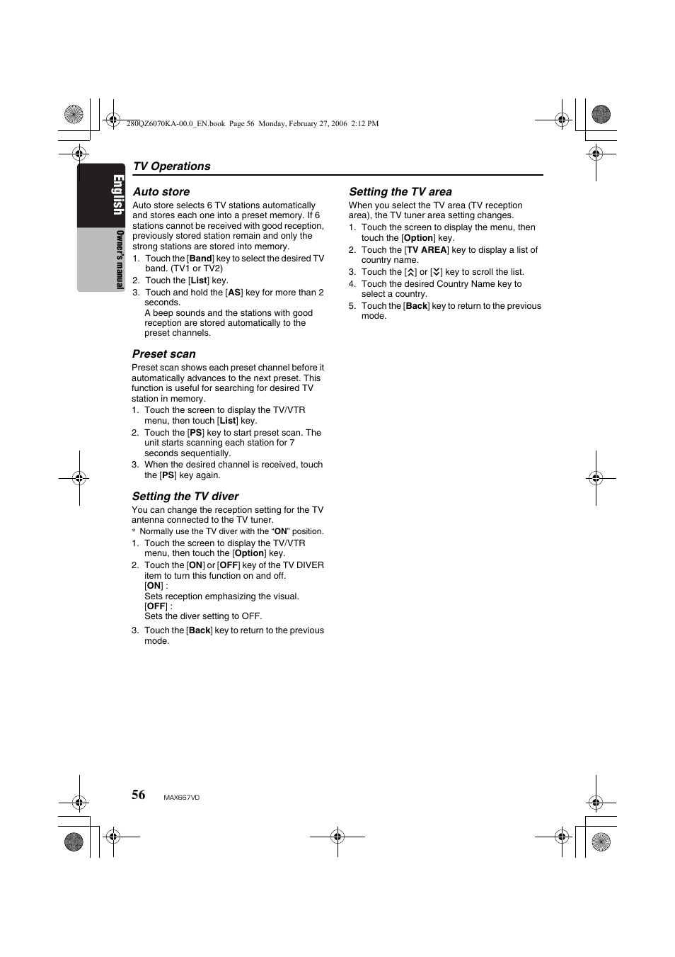 English | Clarion MAX667VD User Manual | Page 56 / 75