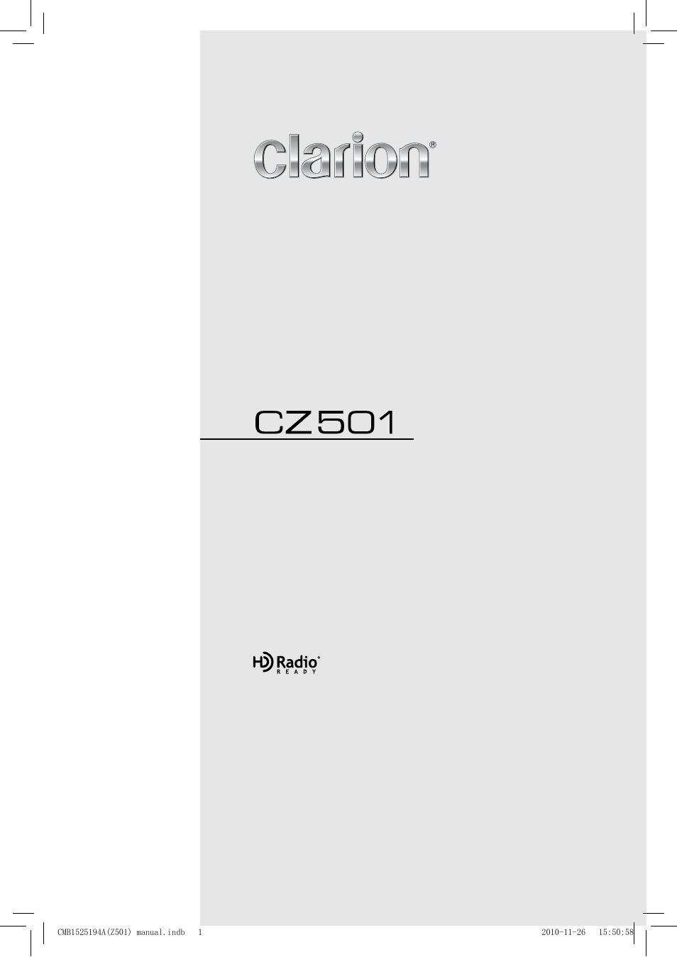 Clarion CZ501 User Manual | 34 pages