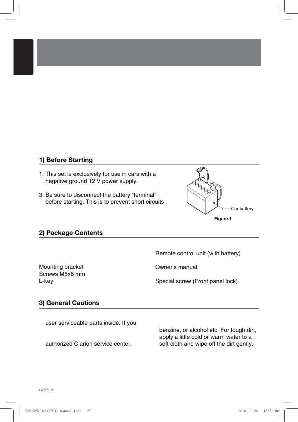 Clarion CZ501 User Manual | Page 28 / 34