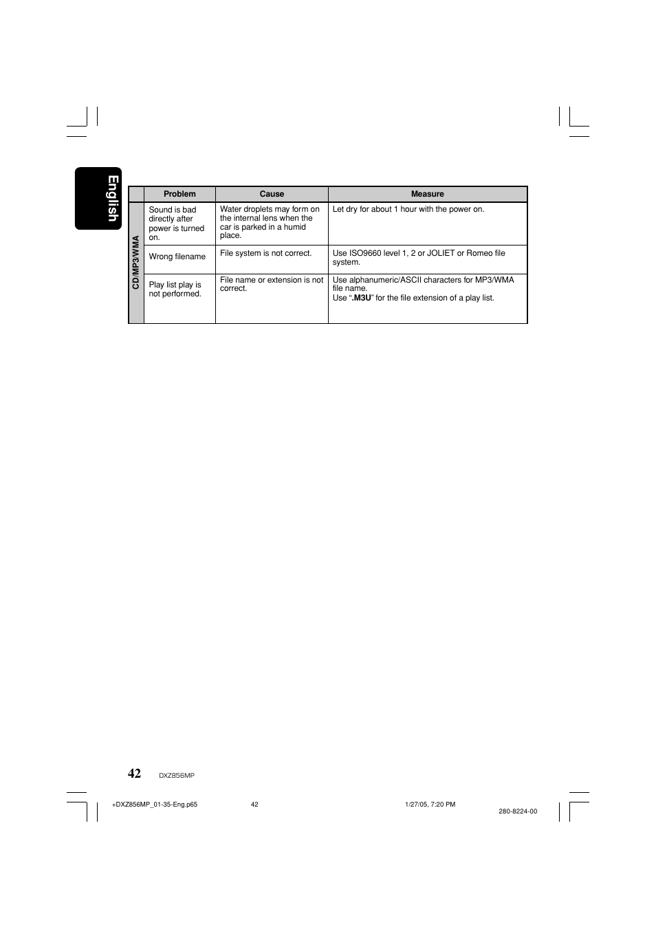 English 42 | Clarion DXZ856MP User Manual | Page 42 / 46