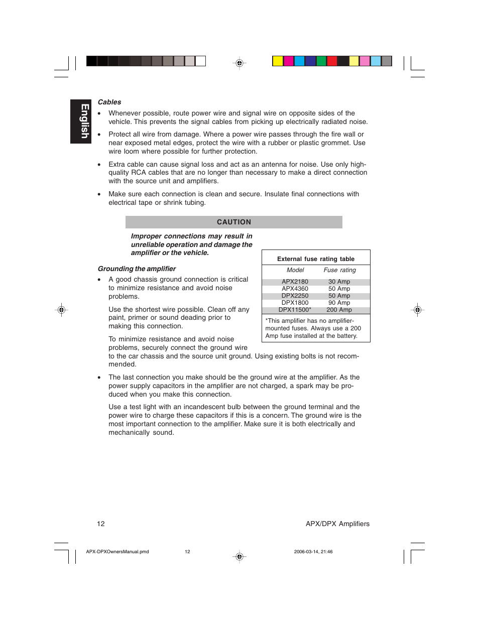 English | Clarion DPX2250 User Manual | Page 12 / 28