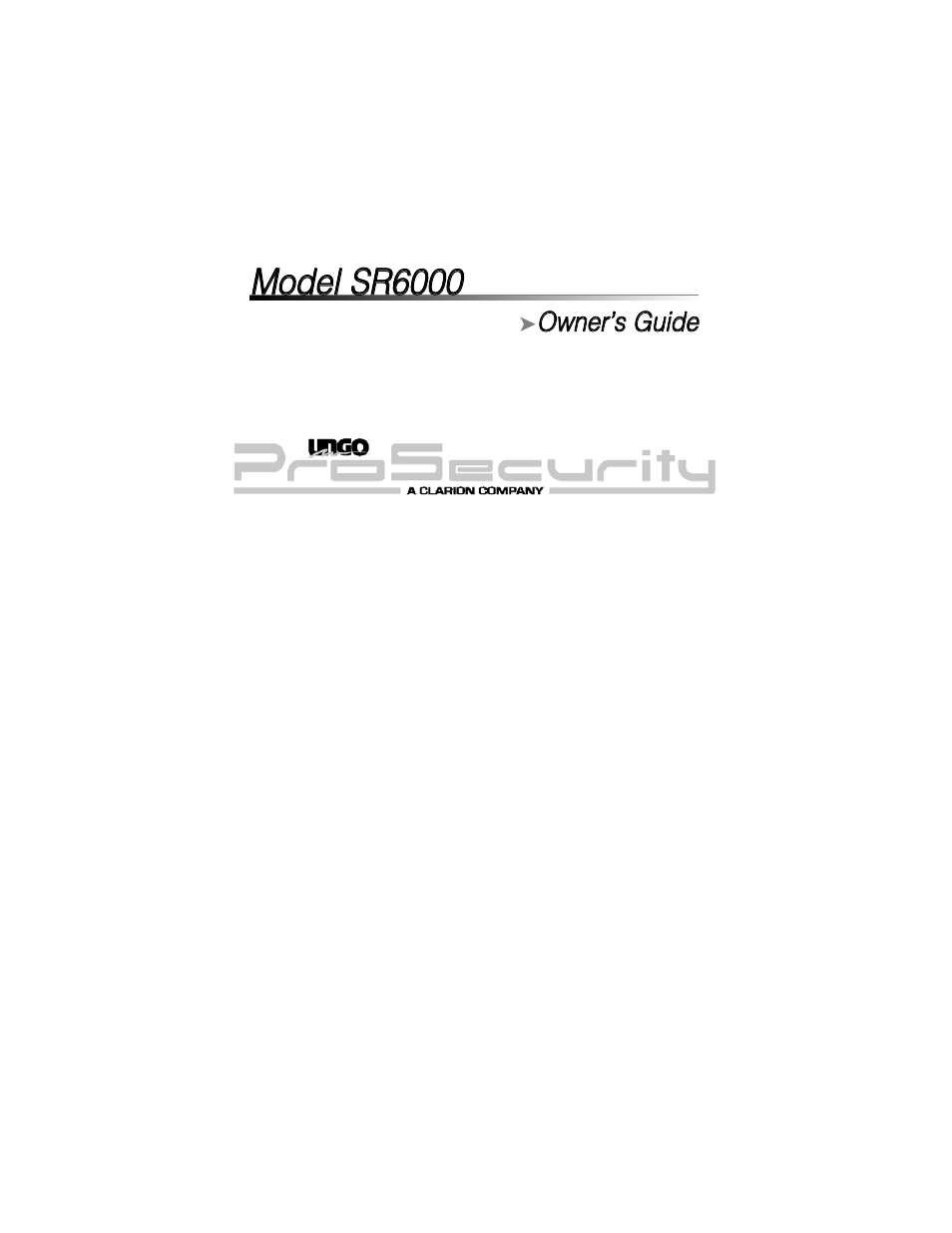 Clarion SR6000 User Manual | 57 pages