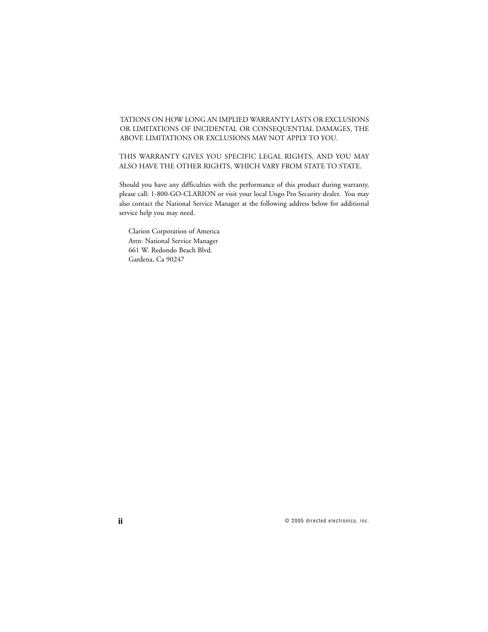 Clarion SR6000 User Manual | Page 3 / 57