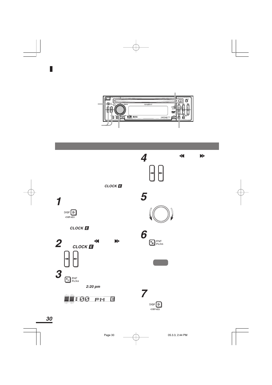 時刻を合わせる | Addzest VXZ755 User Manual | Page 30 / 114