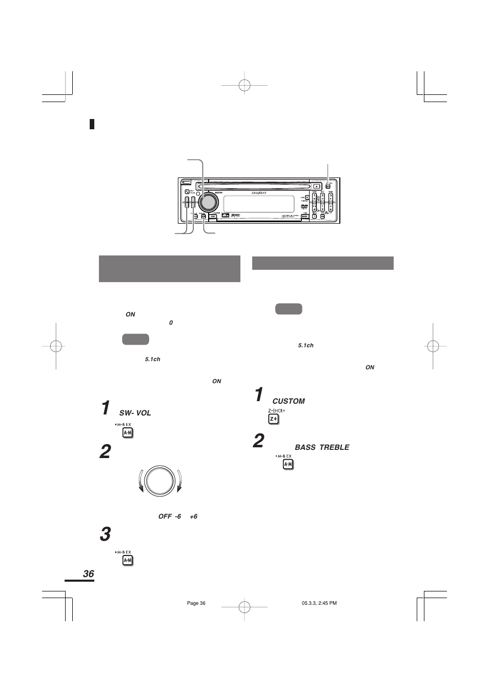サブウーファー出力の音量を調節する, 音質を調整する(バス/トレブル | Addzest VXZ755 User Manual | Page 36 / 114