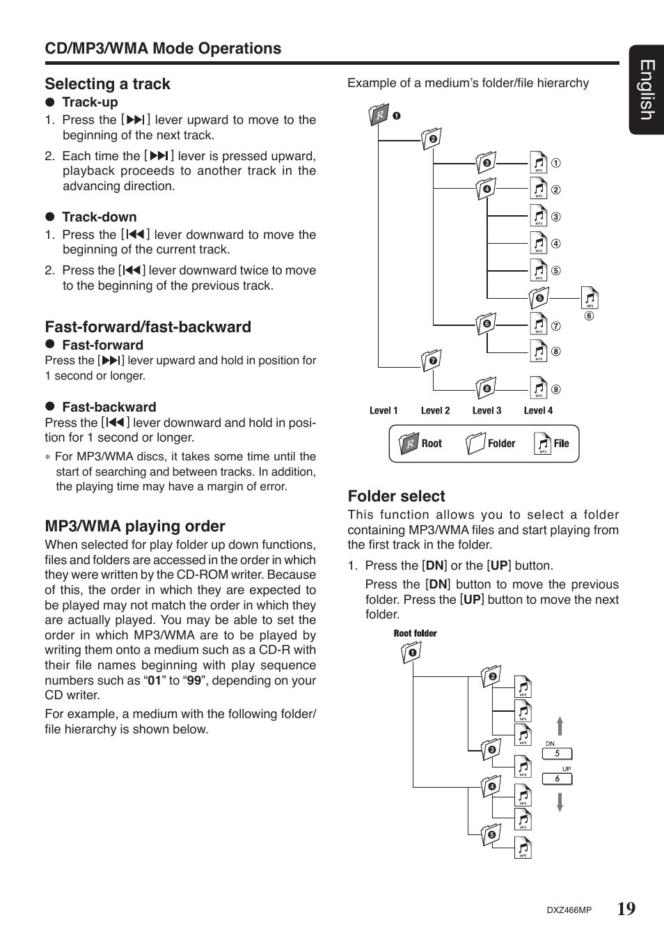 19 english | Clarion DXZ466MP User Manual | Page 19 / 31