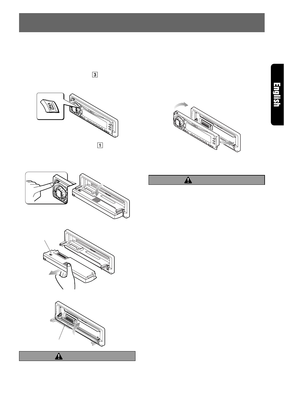 Caution, Attaching the dcp, Removing the dcp | Clarion PROAUDIO DRX7575Z User Manual | Page 5 / 22